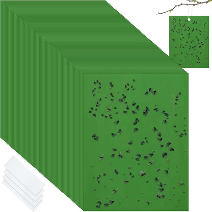 Qualirey 150 Pcs 6x8 Inch Yellow Sticky Traps for Gnats, Dual-Sided Sticky Gnat Traps for Indoor Outdoor Plants, Pest Control for Fungus Gnats, Fruit Flies, Whiteflies – Bulk Pack with Twist Ties