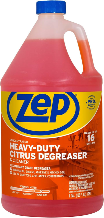 Zep Heavy-Duty Citrus Degreaser and Cleaner - 24 oz (Case of 2) ECZUCIT242 - Restaurant Grade, Removes Oil, Grease, Adhesive, and Kitchen Soil on Stovetops, Appliances