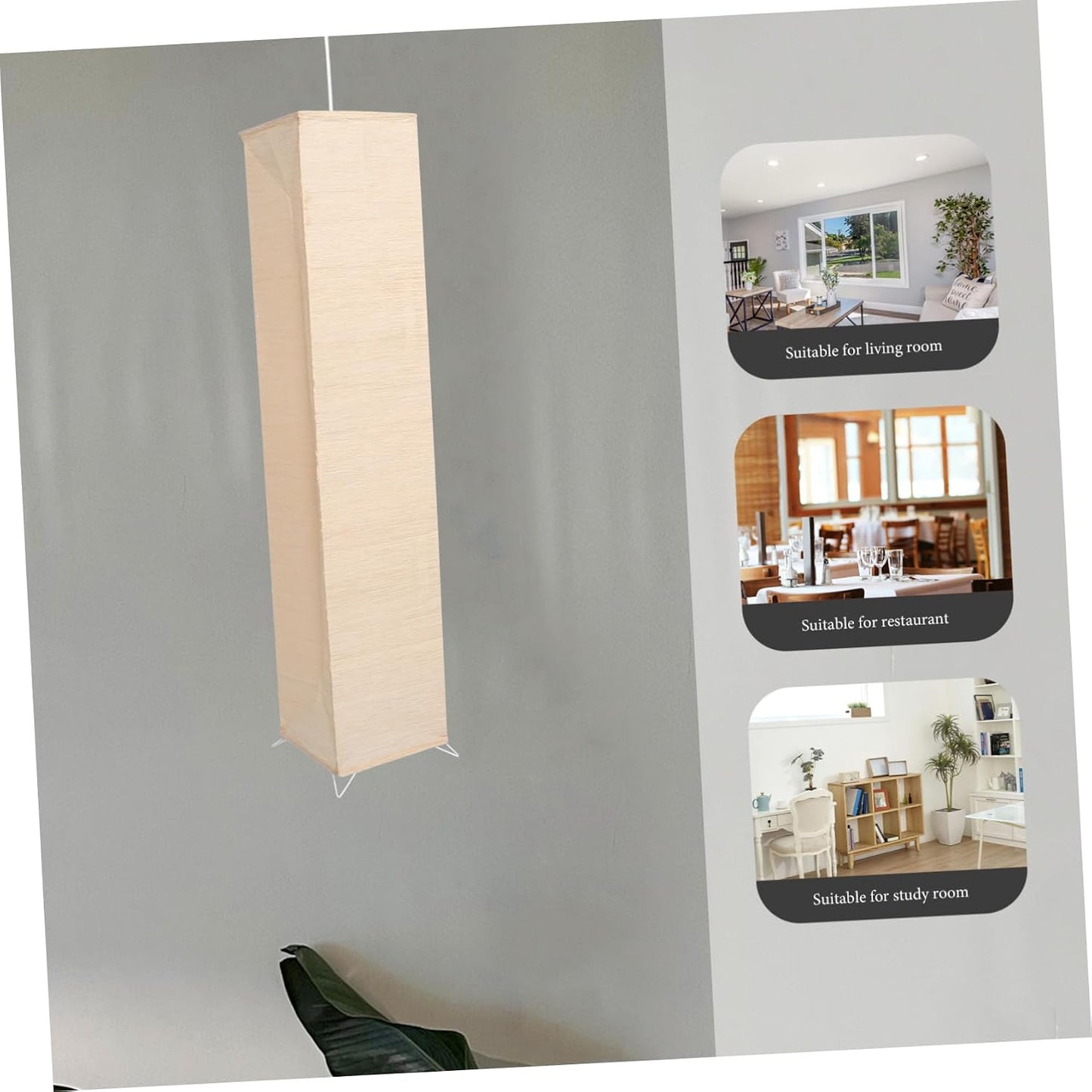 ABOOFAN Floor Lamp Shade Replacement – 49.21" Foldable Rice Paper Lampshade for Soft Light Diffusion & Easy Tool-Free Installation – for Living Room, Bedroom, Office