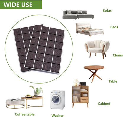 Felt Furniture Pads for Hardwood Floors 48 PCS, Furniture Pads, Floor Protectors for Hardwood Floors, Felt Pads for Furniture, Round, Dark Brown