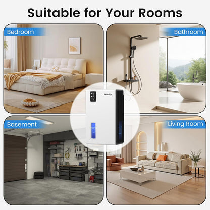 NineSky Dehumidifiers for Home, 1000 Sq.Ft Dehumidifier with 95oz Water Tank, Quiet Dehumidifier for Basement Bathroom Bedroom with 7-Color Ambient Light & Auto Shut Off, Sliver