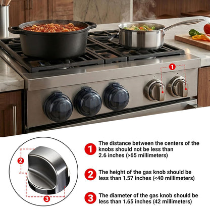 6 Pack Stove Knob Safety Covers, Universal Heat-Resistant Baby Proof Gas Stove Knob Locks, Child & Pet Safety Oven Knob Covers, Tool-Free Disassembly-Free Installation