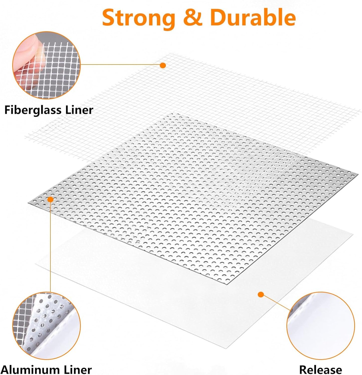 22 Pcs Drywall Repair Kit, 2/4/6/8 Inch Dry Wall Patch Kits, Self Adhesive Aluminum Mesh with Scraper and Sandpaper for Hole Repair