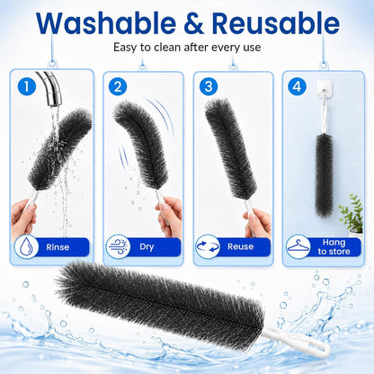 Fan Cleaning Brush, Bendable Dust Remover for AC Vent Grilles, Window Tracks, Keyboards and Narrow Spaces (1)