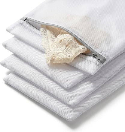12x16 Small Mesh Laundry Bags for Delicates, 4-Pack – for Lingerie, Bras, Socks & Swimwear – 120GSM Honeycomb Mesh Protects Delicates in Washer & Dryer