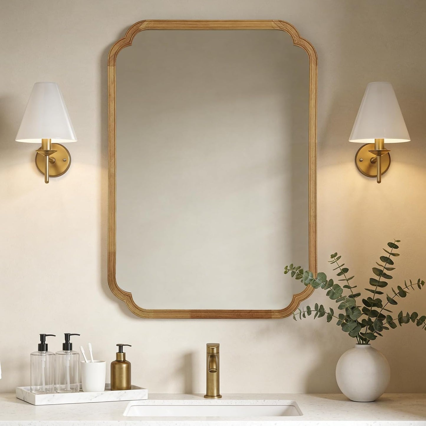 WallBeyond Full Length Mirror Wall Mounted 65"x22", Rustic Wooden Frame Floor Mirror, Large Full Body Mirror for Bedroom, Leaning or Hanging Against Wall, Natural