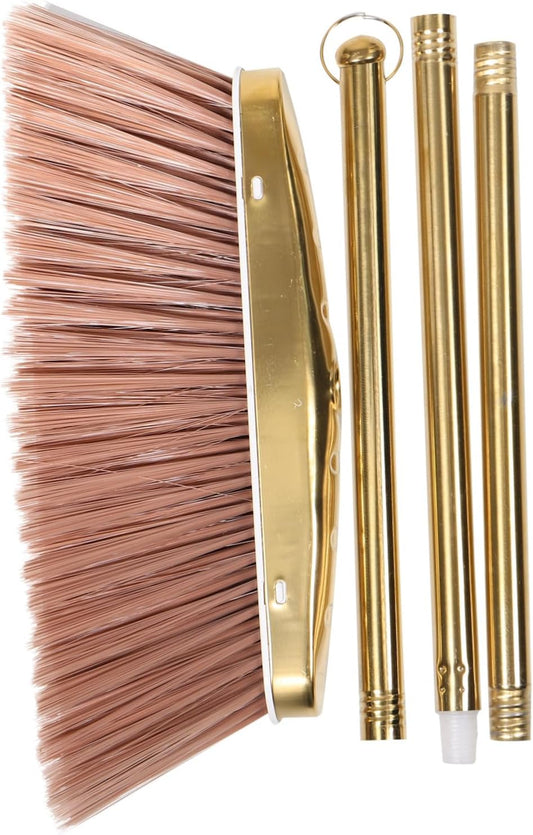 Thickened Stainless Steel Broom with Detachable Handle, Heavy Duty Indoor Outdoor Sweeping Brush for Hardwood Floor Cleaning and Patio Yard Use