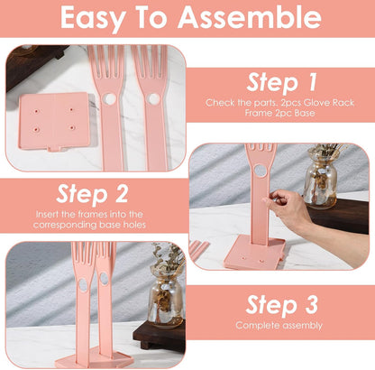 Kitchen Gloves Holder Mitten Dryer Reusable Rubber Glove Clothes Drying Rack Plastic Washing Sink Holder Stand Towel Hanger for Dish Gloves Rags Sponge Food Bag Organizer Blue