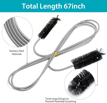 Long Drain Brush Flexible Feeding Tube Brush Slim Cleaning Brush Hose Pipe Brush