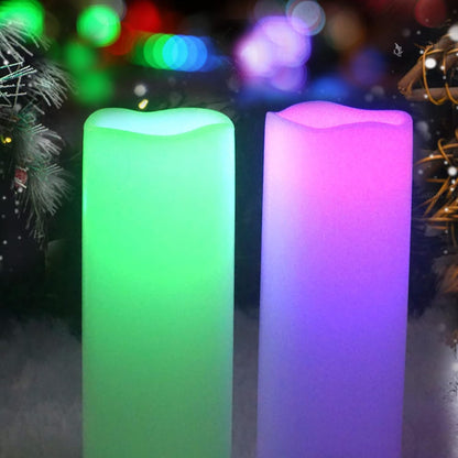 CANDLE CHOICE Waterproof Outdoor Battery Operated Flameless Candles with Remote Timer Plastic Flickering Fake Electric LED Pillars for Lantern Garden Wedding Christmas Decorations 3x4 Inches 3 PCS