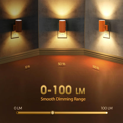 Briignite Motion Sensor Night Light,2 Pack Motion Activated Plug in Night Lights, 0-100LM Dimmable Soft White 3000K, Motion Sensor Light Indoor for Bathroom Hallway Bedroom Stairway Kid Elderly Pet