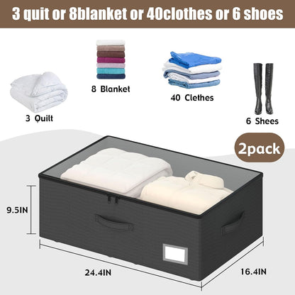 EE-RoomWorld Under Bed Storage with Wheels, No Assemble Required 5.5 inches height grey under bed storage bins,Low Profile Rolling Underbed Shoe Storage containers，dorm underbed storage drawers