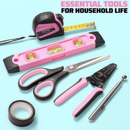 269-Piece Home Tool Set, General Household Repairing Tool Kit with Storage Bag, Basic Hand Tool Kit Set for Home Maintenance, DIY and Crafts(Pink)