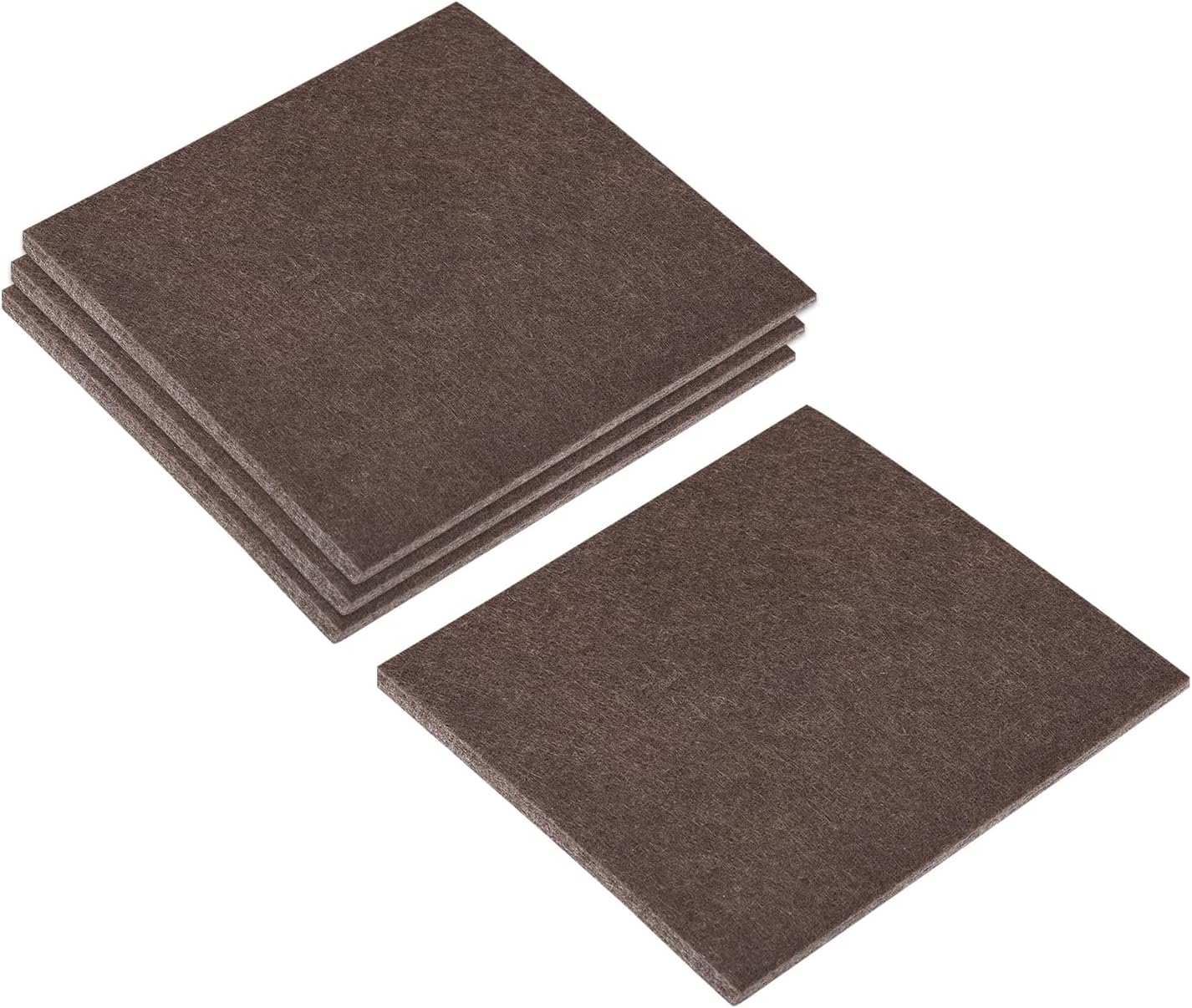 uxcell Felt Furniture Pads, 1.5-inch x 1-inch Self Adhesive Cuttable Anti Scratch Square Floor Protectors for Furniture Legs Hardwood Floor, Brown 16Pcs