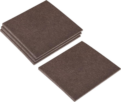 uxcell Felt Furniture Pads, 1.5-inch x 1-inch Self Adhesive Cuttable Anti Scratch Square Floor Protectors for Furniture Legs Hardwood Floor, Brown 16Pcs