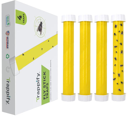 Trappify Hanging Fly Traps Outdoor: Fruit Flies and Flying Insect Trap for Indoor & Outdoor Use I Disposable Sticky Fly Trap Indoor House Pest Control (2 Pack)