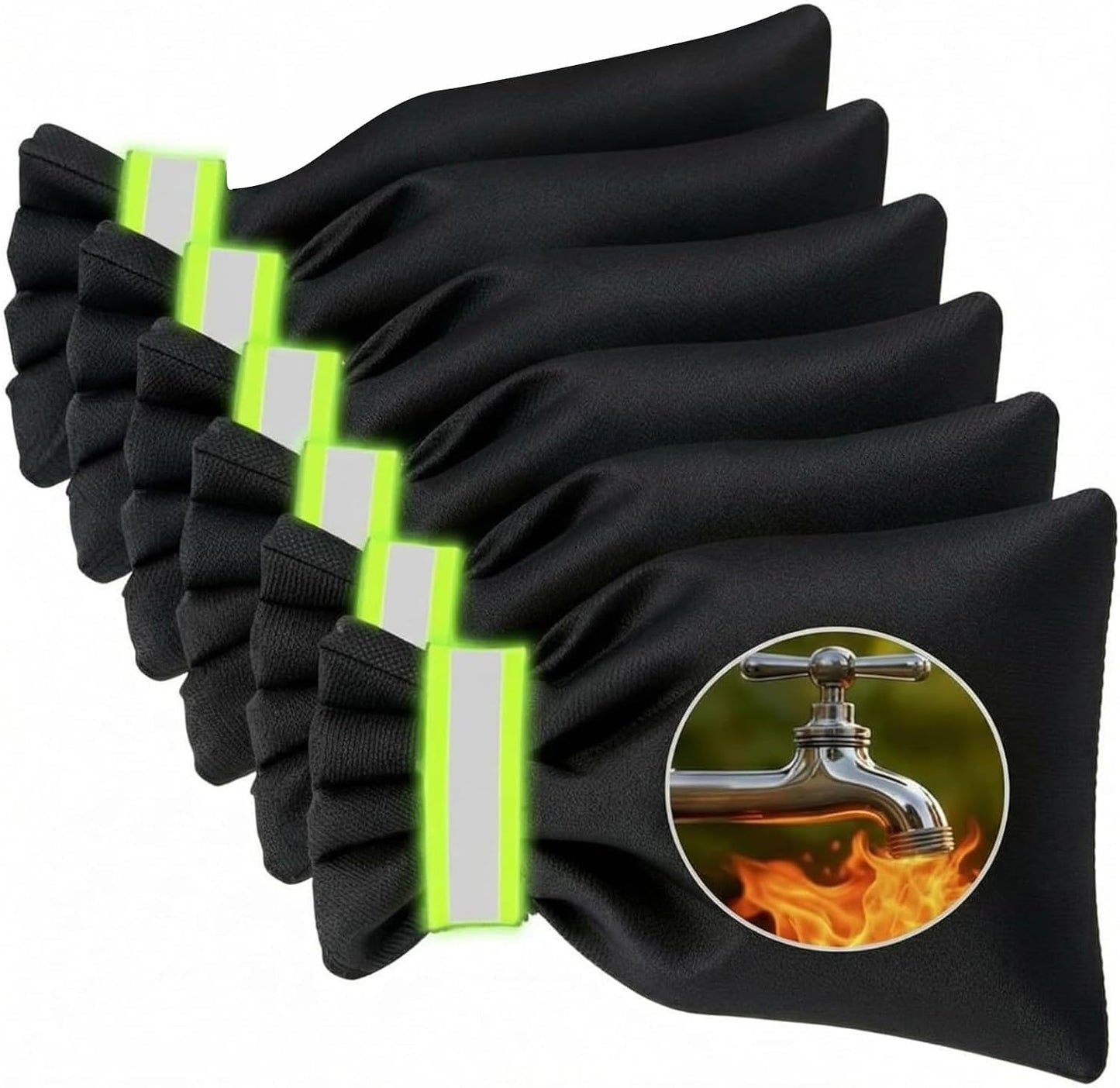 6 Pack Outdoor Faucet Cover for Winter 8.3 x 6.7 Inch Garden Outside Hose Bib Cover with Reflective Strips Waterproof Reusable Protector Spigot Covers Faucet Socks for Freeze Protection