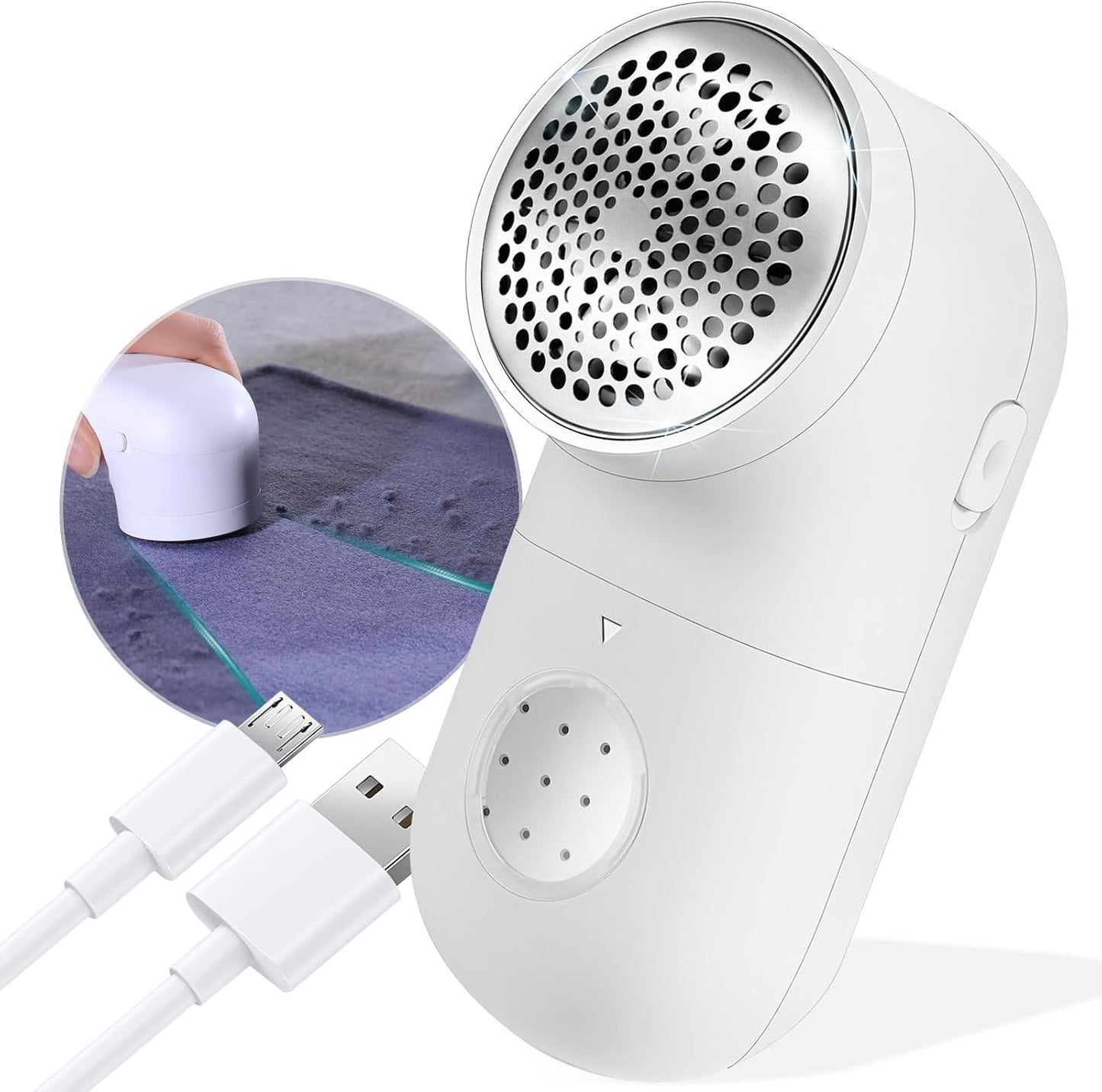 Fabric Shaver, Electric Lint Remover, USB Rechargeable Sweater Shaver, Cordless Clothes Defuzzer, Portable Pills Trimmer for Clothes, Furniture(2.0 Pro, Beige)