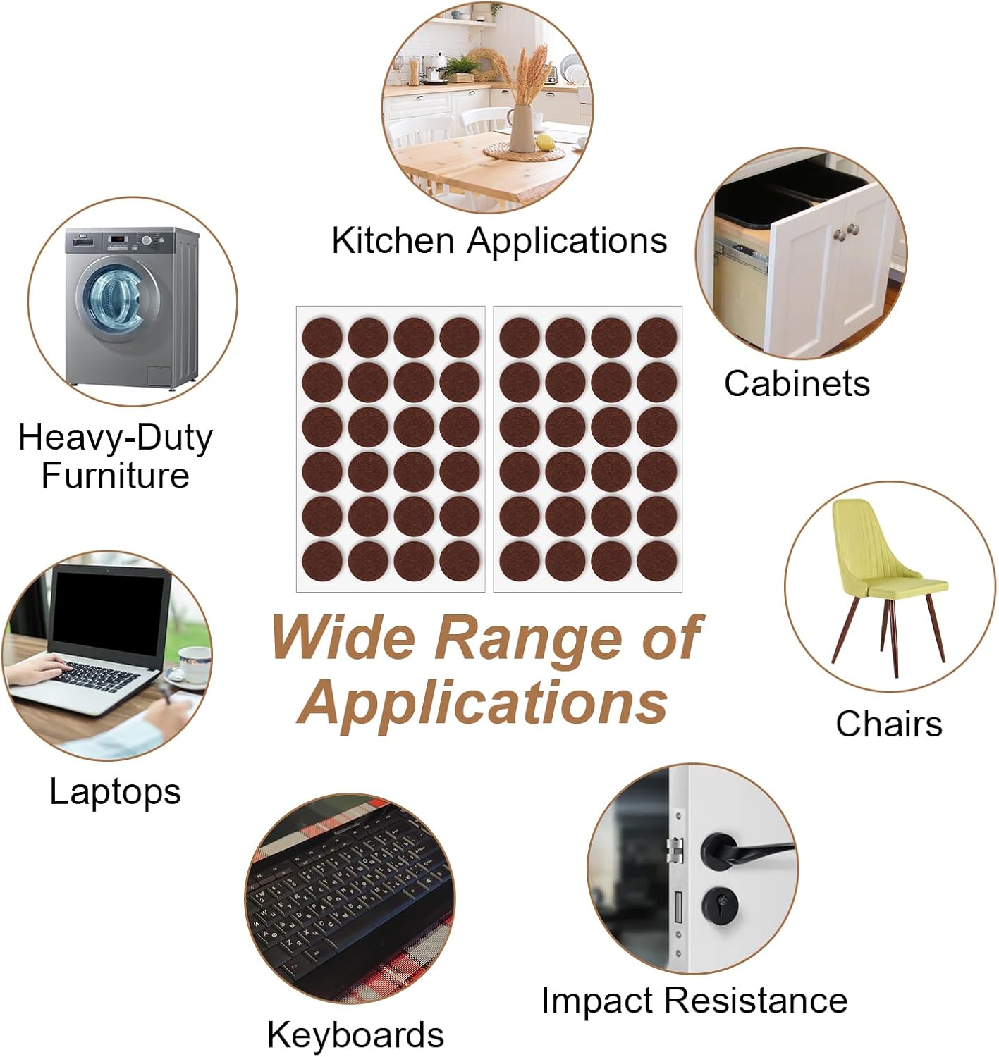 96 Pcs Self-Stick Furniture Round Felt, 3/4" Chair Felt Pads Protect Your Hardwood Floors from Furniture Scratches Moving Your Furnitures Smoothly Noise Reduction for Chairs, Tables, Couches (Beige)