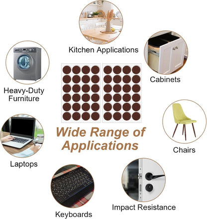 96 Pcs Self-Stick Furniture Round Felt, 3/4" Chair Felt Pads Protect Your Hardwood Floors from Furniture Scratches Moving Your Furnitures Smoothly Noise Reduction for Chairs, Tables, Couches (Beige)