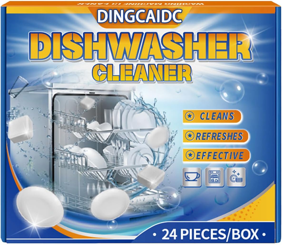 Deep Clean Dishwasher Cleaner Tablets - 24 Count | Removes Limescale, Odors & Residue | Fresh Scent | Safe for All Dishwashers (Brand Name Optional)