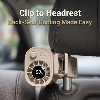 Portable Clip on Fan, 100-Speed Mini Rechargeable Personal Waist Fan | Portable personal fan with strong clamp and 360° airflow for strollers, office desks, golf carts, car seats and camping.