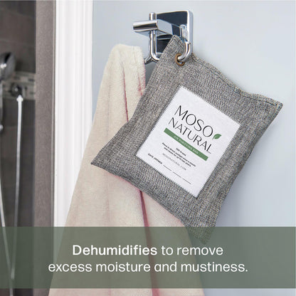 Moso Natural Air Purifying Bag 200g (3 Pack) HGTV Editor's Pick | Premium Bamboo Charcoal Odor Absorber for Home & Car | Closet Odor Eliminator & Car Air Freshener | Long Lasting Charcoal Bags