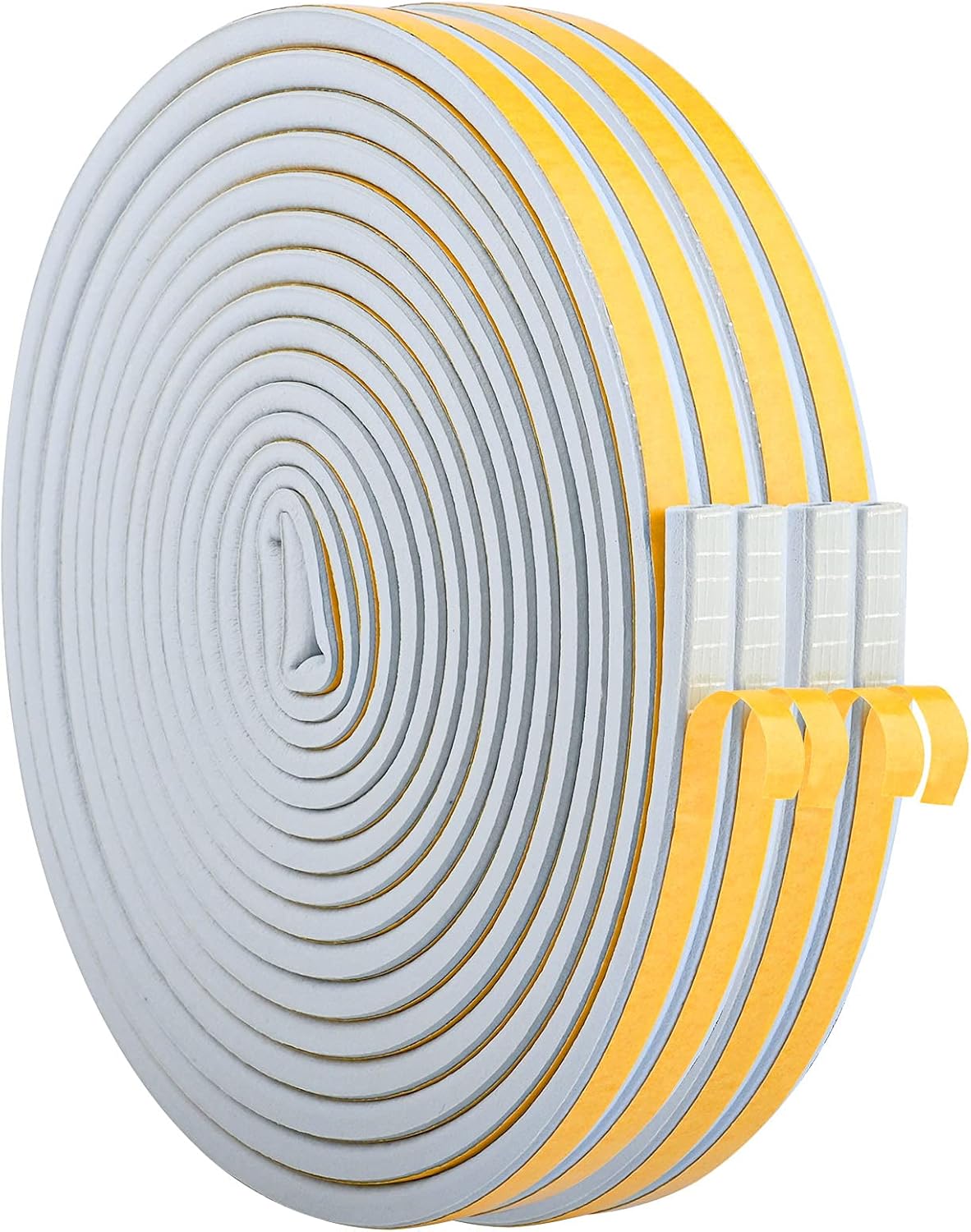 CloudBuyer Door Weather Stripping, Soundproof Insulation Seal Strip for Windows with Self-Adhesive Protection (White, 33Ft)