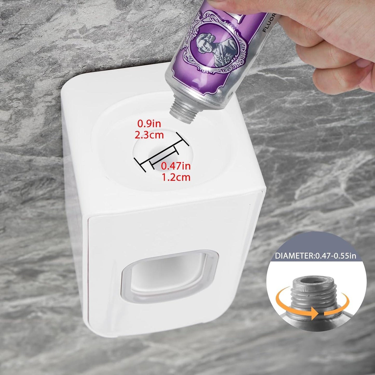 2 Slot Toothbrush Holder and Toothpaste Dispenser Wall Mounted, Automatic Toothpaste Squeezer, 2 in 1 Tooth Brush Toothpaste Organizer for Shower (Grey)