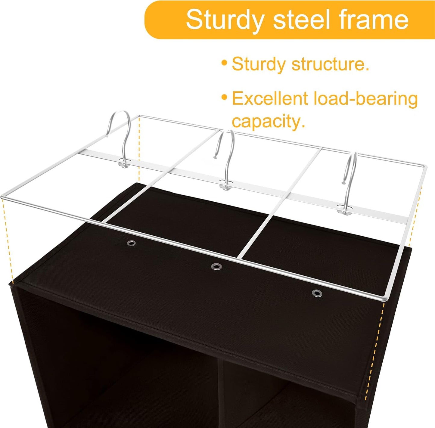 Libeder Shoe Organizer for Closet, 15 Shelf Hanging Closet Storage Shelves - 10 Shoe Rack Organizer and 5 Compartment for Clothes with 6 Side Mesh Pockets for Scarves Socks,Gloves, Grey