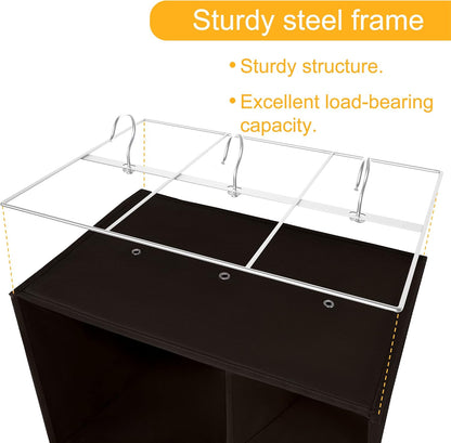 Libeder Shoe Organizer for Closet, 15 Shelf Hanging Closet Storage Shelves - 10 Shoe Rack Organizer and 5 Compartment for Clothes with 6 Side Mesh Pockets for Scarves Socks,Gloves, Grey