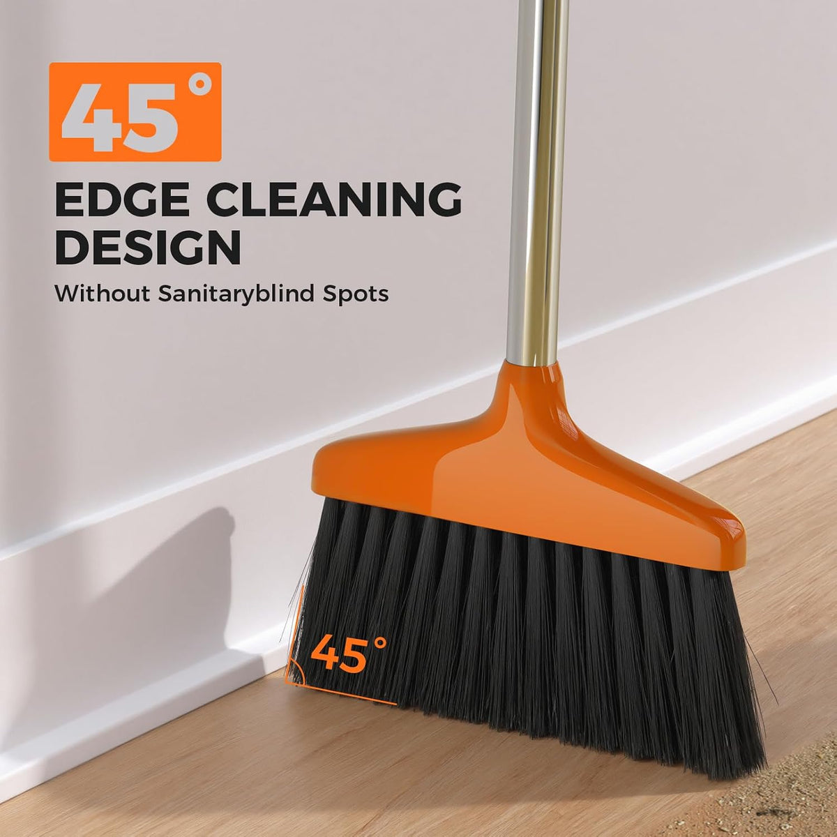 Handy Broom, Indoor/Outdoor Brooms, Duty Kitchen Broom, for Home Garage Kitchen Office Courtyard Lobby Patio Lawn Concrete (1, White)