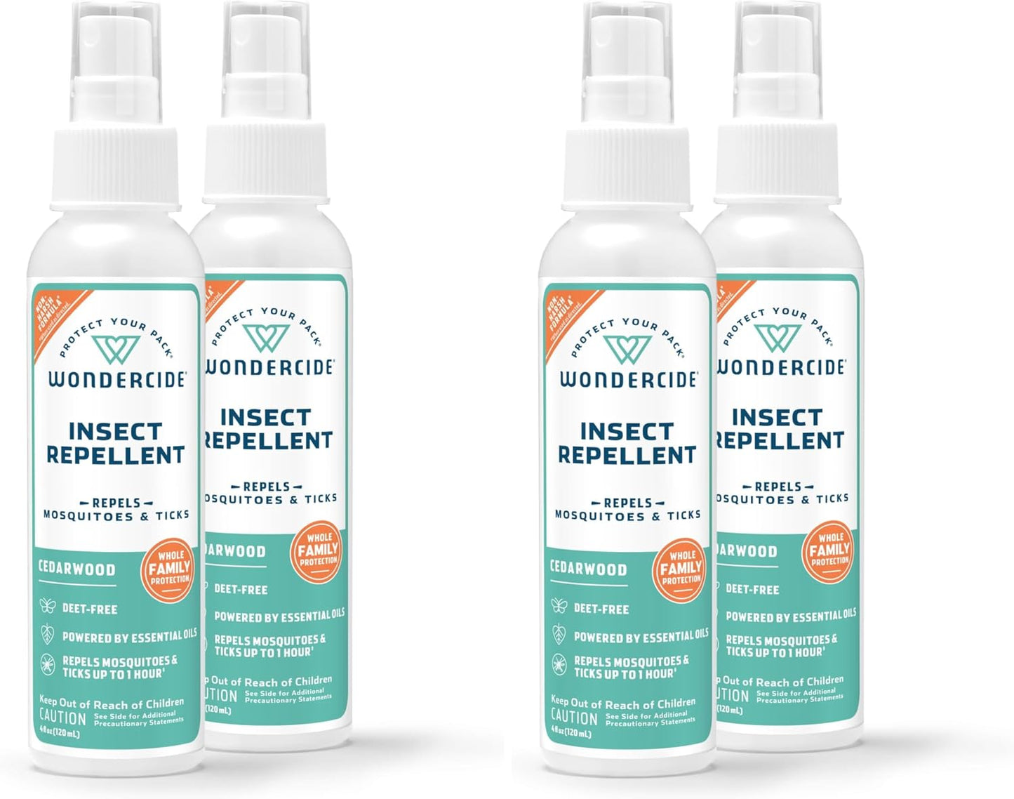 Wondercide - Mosquito, Tick, and Insect Repellent with Natural Essential Oils - Bug Spray and Killer - Safe for Family - Lemongrass 2-Pack of 4 oz Bottle