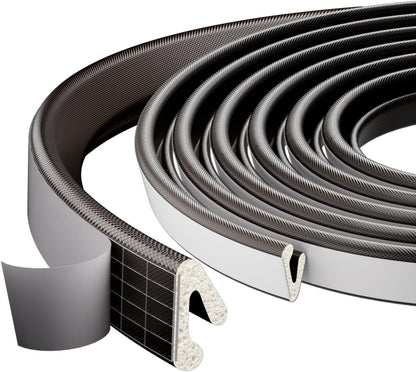 1 Pack*19.6 Ft Self-Adhesive V Shape Foam Window Weather Stripping Door Seal Insulation Strip for Winter, Soundproof Exterior Front Frame Gap Filler, Draft Stopper Tape Noise Light Blocker (White)