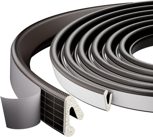 1 Pack*19.6 Ft Self-Adhesive V Shape Foam Window Weather Stripping Door Seal Insulation Strip for Winter, Soundproof Exterior Front Frame Gap Filler, Draft Stopper Tape Noise Light Blocker (White)