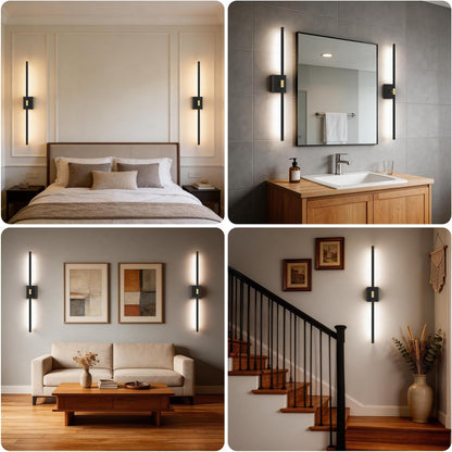 Battery Operated Wall Sconce Set of Two - 10000mAh Cordless Rechargeable Wall Sconces with Remote & Touch Control, 360°Rotate, 4CCT Dimmable Gold Wall Lights for Bedroom Living Room, 31.5 inch