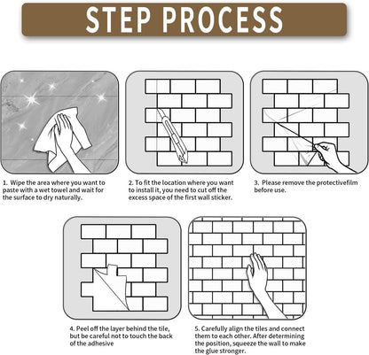 10 Sheets Peel and Stick Backsplash for Kitchen 12"X12" Renter Friendly Backsplash Back Splash Adhesive Subway Wall Tile Flat Vinyl Sticker for Bathroom Brown Marble (Not 3D Tile)