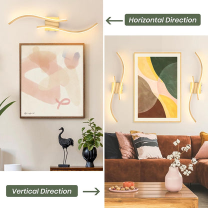 CANEOE Battery Operated Wall Sconce Set of 2, 18000mAh Gold Rechargeable Wall Lights with Remote Control,3000K-6000K Dimmable LED Wireless Wall Light for Living Room Bedroom Hallway,39.3 Inch (Gold)