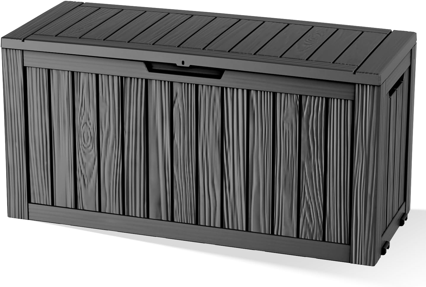 Vixzen 55 Gallon Deck Boxes Outdoor Waterproof, Lockable Resin Storage Box with lid for Furniture Cushions, Weatherproof Containers Outside Storage Boxes for Garden Patio Pool Tools(Black, 55 Gallon)