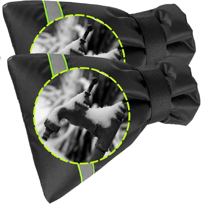 Outdoor Faucet Cover for Winter - Pro 7.1" W x 9.8" H - 2 Pack Outdoor Water Faucet Cover Socks for Winter Freeze Protection Pipe Insulation Reusable Waterproof Insulated Spigot backflow Cover