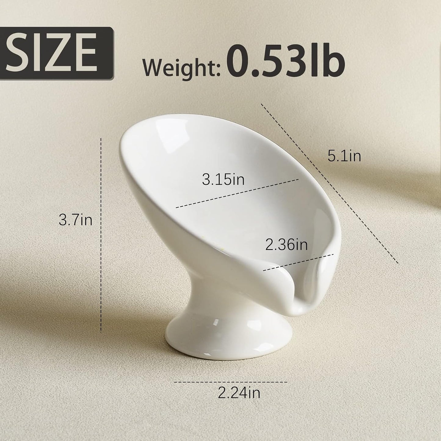 Small Soap Dish, Self Draining Bar Soap Holder for Bathroom Sink, Leaf Shaped Drainage Ceramic with Marble-Pattern Finish, Decorative Soap Dish, No Suction Cup, ANTIS'S HOME