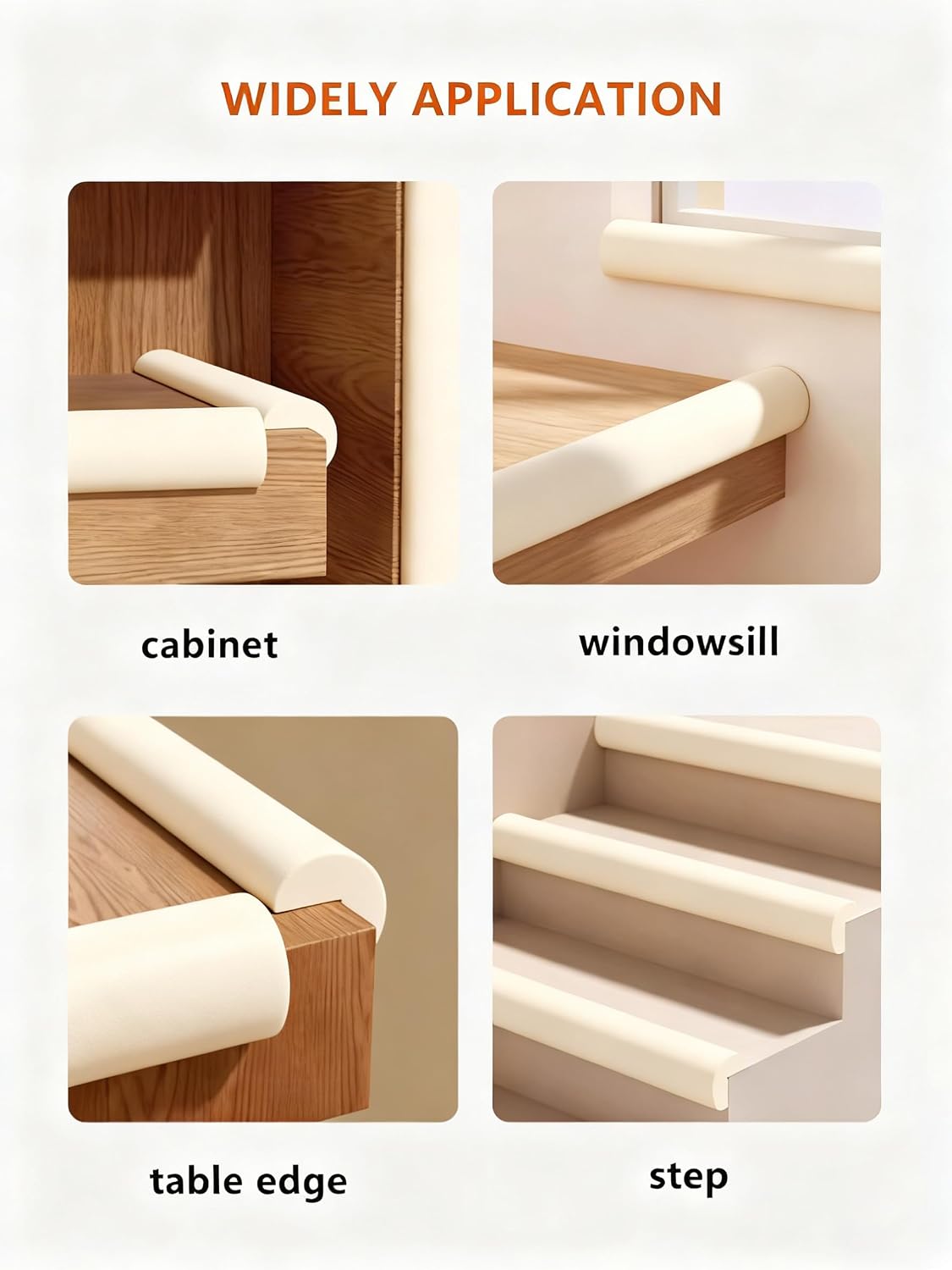 16.4FT L-Shape Baby Corner Protector Guards, Pre-Taped, 0.47''Thick | Edge Safety Bumpers for Furniture & Sharp Table Corners, with 10 Corners, Waterproof Soft Foam Adhesive Guard Cushion, White