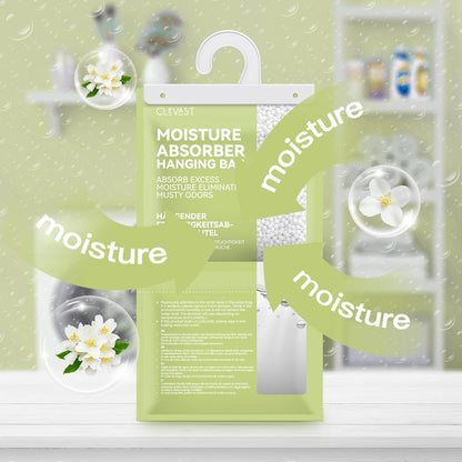 CLEVAST Moisture Absorbers Packets 10 Pack, Dehumidifier Bags for Closet, Unscented Hanging Humidity Absorber in Wardrobes, Bedrooms, Bathrooms(Net Wt. 230g/Pack)