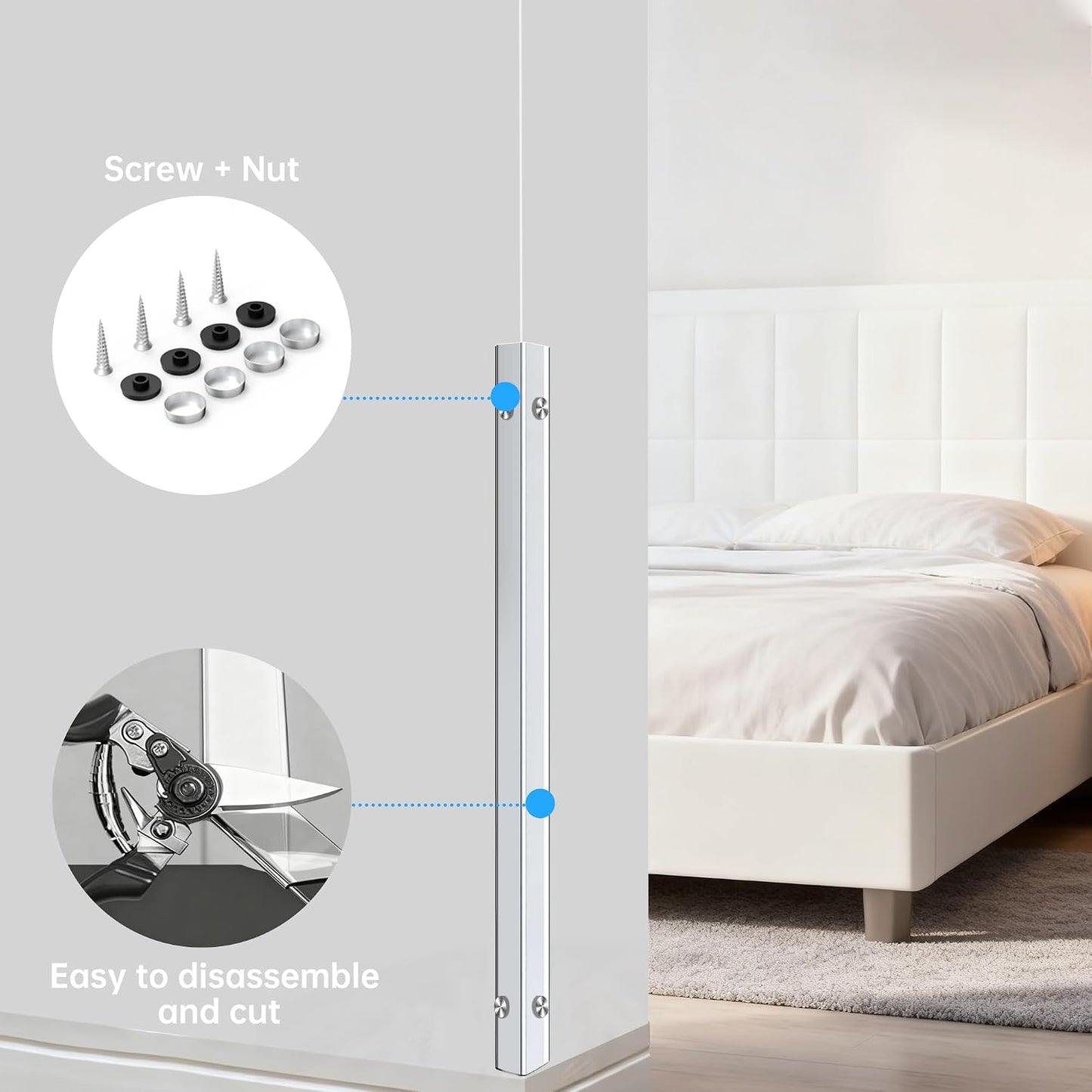 CHIDU Corner Guard, Pre-Drilled Clear Wall Corner Protector with Screws, L-Shaped Thickened Edge Protection for Sharp Wall, Door Frame, Table, Countertop - 4 PCS x 39.3" L x 1.97" W