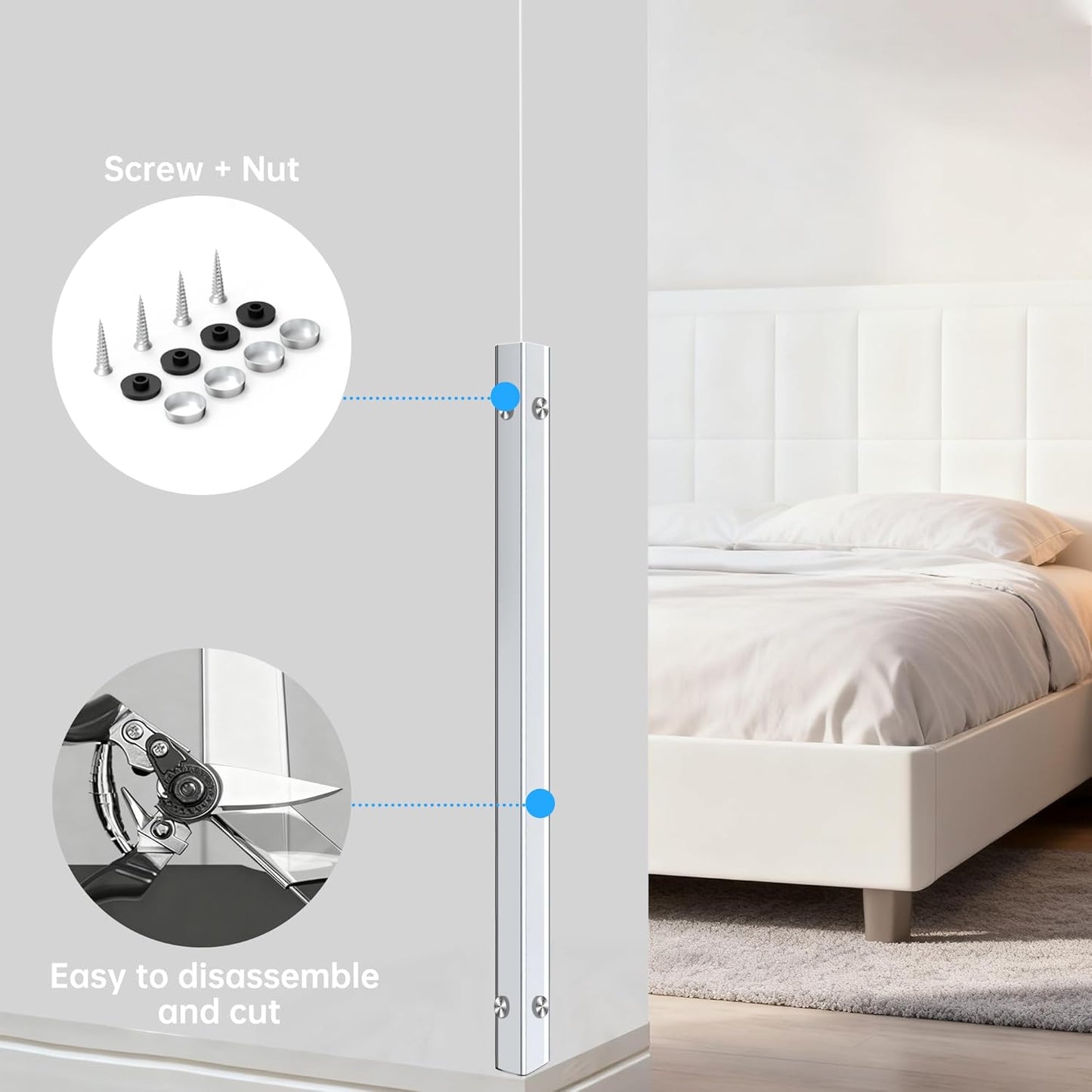 CHIDU Corner Guard, Pre-Drilled Clear Wall Corner Protector with Screws, L-Shaped Thickened Edge Protection for Sharp Wall, Door Frame, Table, Countertop - 4 PCS x 47.2" L x 1.97" W