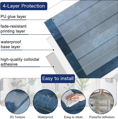 MORCART Peel and Stick Backsplash, 10 Sheets of 11.8"x11.8" - 3D Adhesive Waterproof Wall Tiles for Kitchen, Bathroom, Living Room, Subway Tiles, Gray-Apricot