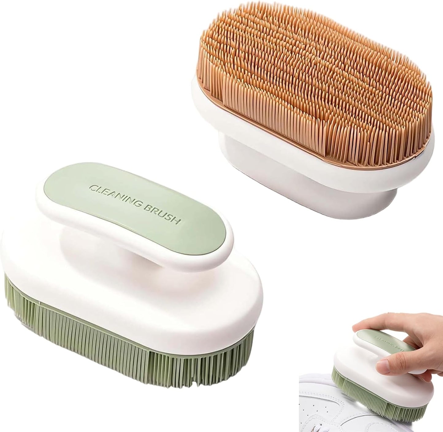 Laundry Scrub Brush 2Pcs Laundry Brush, Soft Bristle PE Clothing Stain with Comfortable Grip for Washing Clothes, Hats, Underwear
