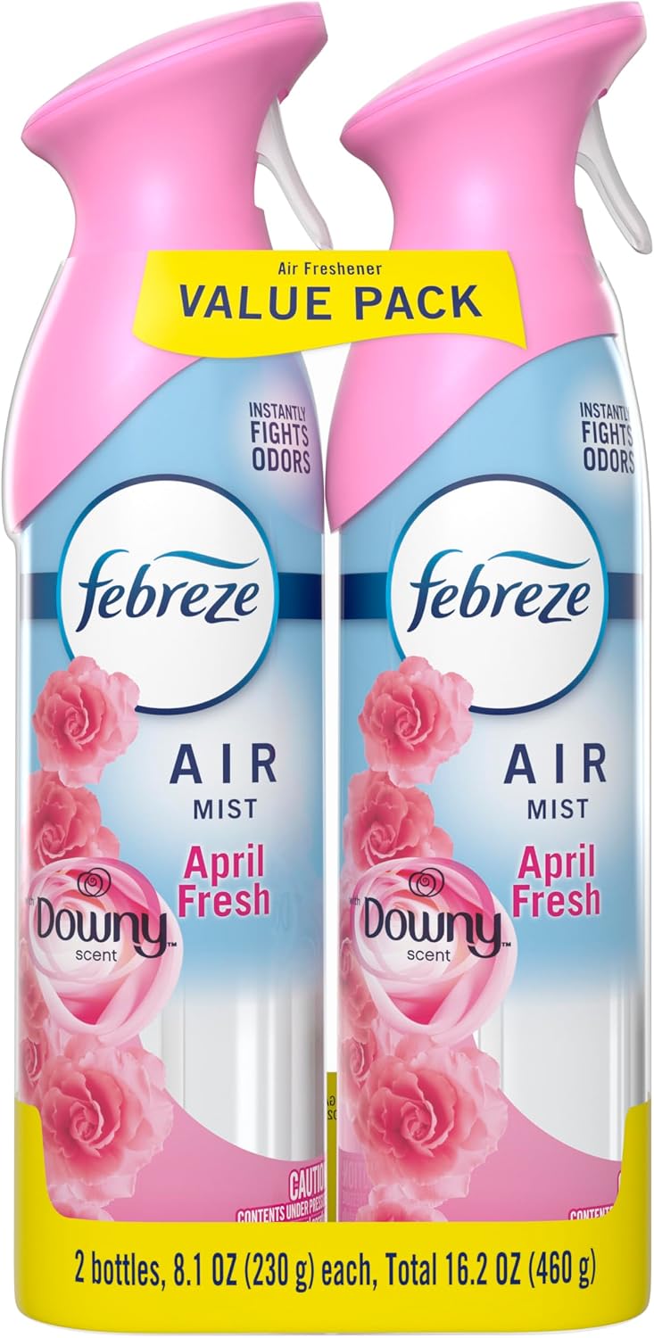 Febreze Air Mist, Air Freshener Spray, Odor Fighting Room Spray, Deodorizer for Home Bathroom Kitchen Office Apartment Dorm Room Classroom, Linen & Sky Scent, 8.1oz (Pack of 2)