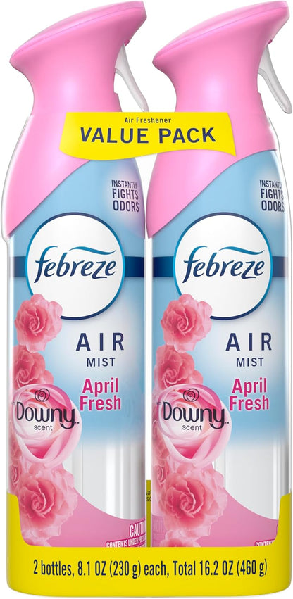 Febreze Air Mist, Air Freshener Spray, Odor Fighting Room Spray, Deodorizer for Home Bathroom Kitchen Office Apartment Dorm Room Classroom, Linen & Sky Scent, 8.1oz (Pack of 2)