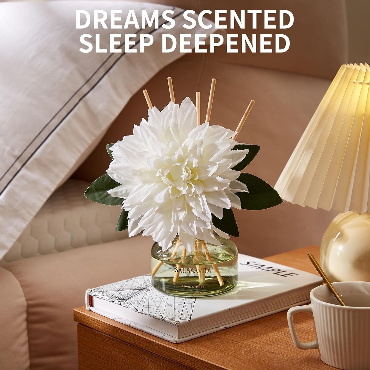 Reed Diffusers Set, 7.10 oz Flower Scented Diffuser with 7 Sticks, Long Lasting Home Fragrance for 120 Days, Perfect for Bathroom, Shelf Decor, Air Fresheners
